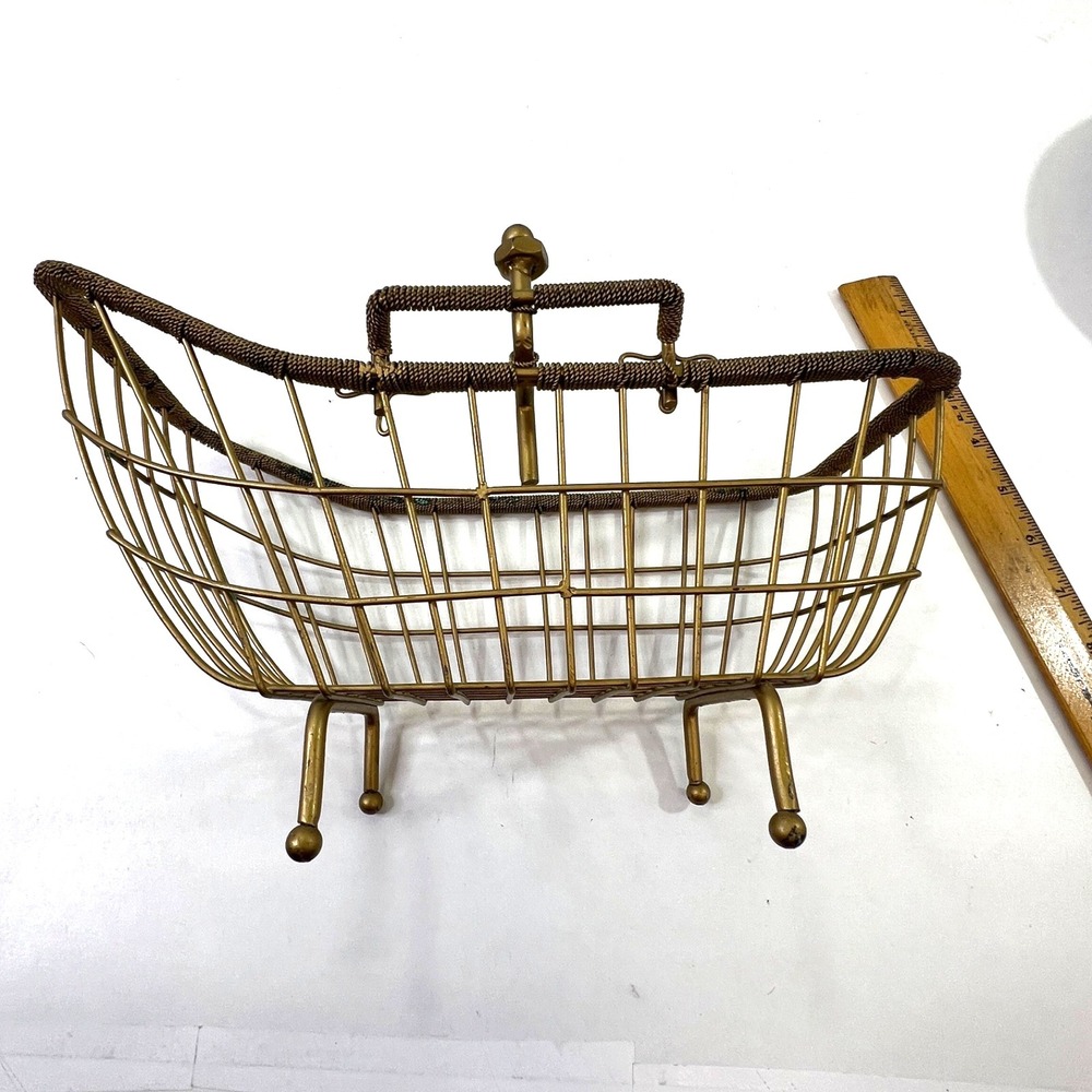 Gold Metal Bathtub-Shaped Basket Bathroom Caddy Soap Towel Toiletry Decor Holder - Picture 8 of 11